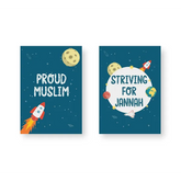 Twee Islamitische posters in schriften A5 Space, mooie gelinieerde schriften design